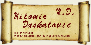 Milomir Daskalović vizit kartica